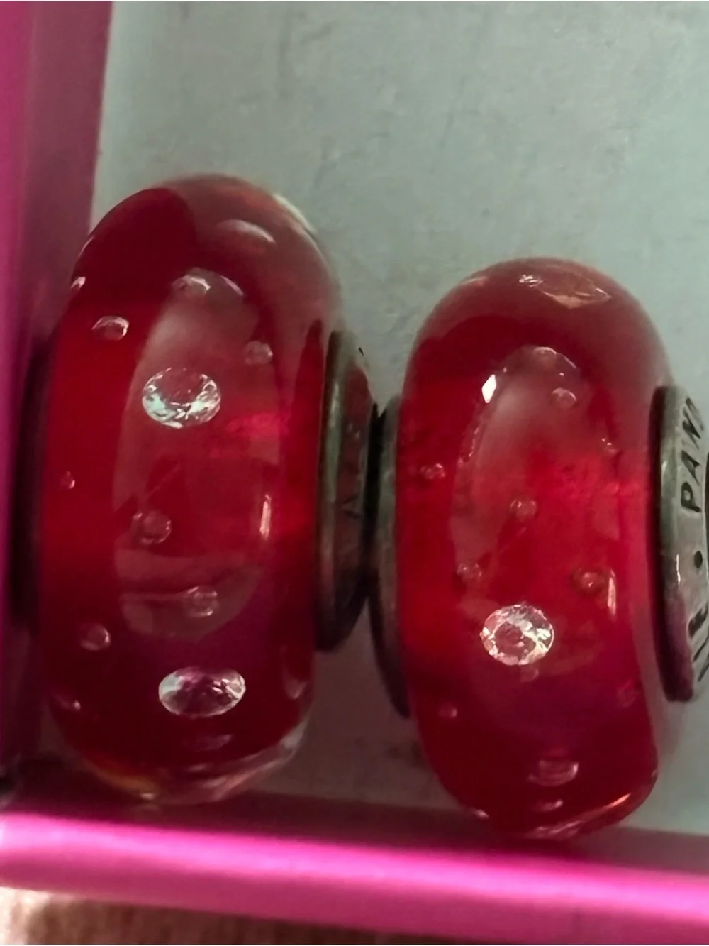 Pandora Red Glass Charms